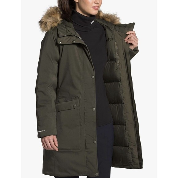 The North Face New Defdown Parka Women's XL FUTURELIGHT Winter Down Jacket Green - Picture 4 of 10